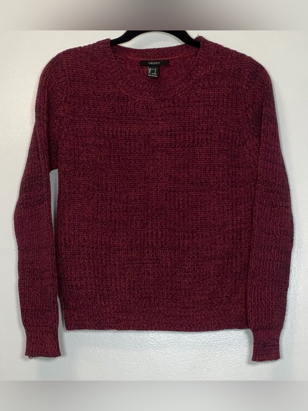 Forever 21 Women’s Burgundy Crewneck Sweater